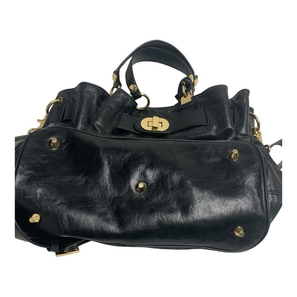 Badgley Mischka Handbags - Badgley Mischka Women's Black Leather Bucket Shoulder Bag with Adjustable strap